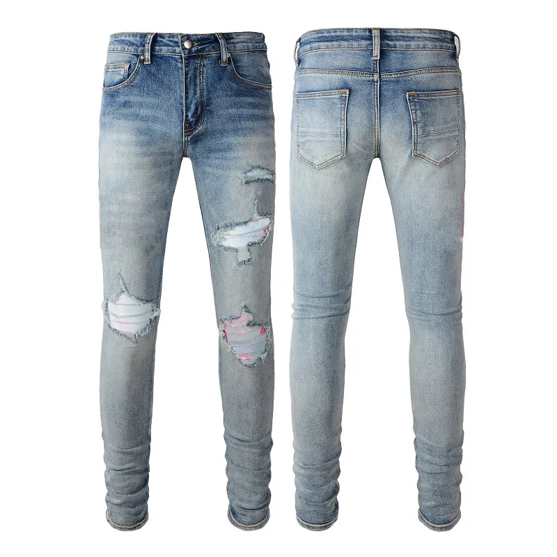 Jeans d'hiver d'été jeans pour hommes hip hop célèbre nouveau jean de créateur denim larmes européen hombre pantalons pour hommes 2023 Nouveautés Trous Pantalon taille 28-40