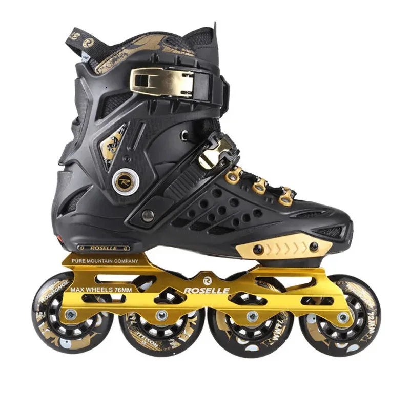 Inline Roller Skates Separate Roda Satu Baris Asli PU 4 Pola Bingkai Datar für Seluncur Anakanak Dewasa Luncur FSK Jalan 231012