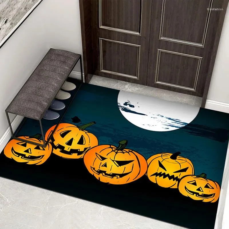 Tappeti MIDSUM Halloween Tappetino da bagno 3D Lllusion Fogna Trappola Zerbino Divertente Horror Festival Festa Decorazione della casa Pagliaccio Stampato Pavimento