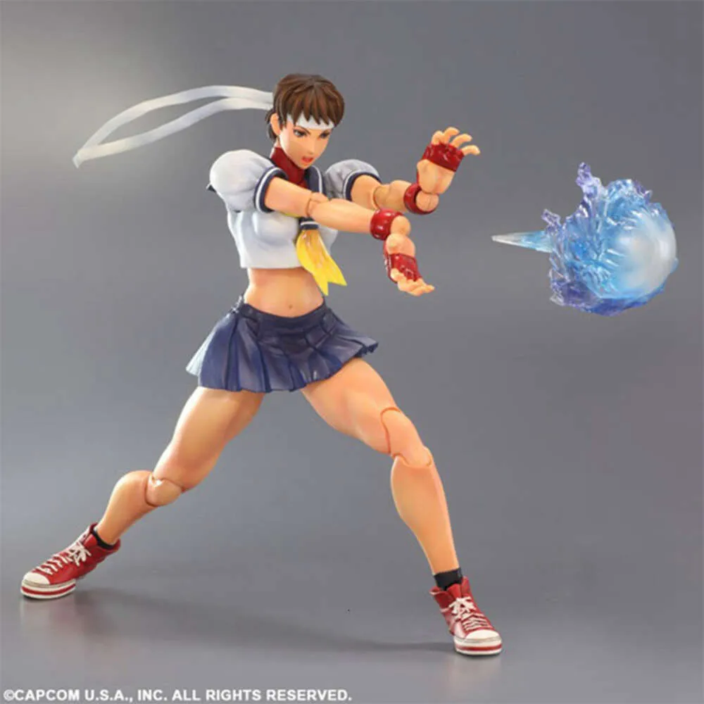 Mascot Costumes Play Arts Figure Game Character Chun Li Ken Ryu Sakura Action Figure Model Toys 26cm Birthday Present for Friends Decor