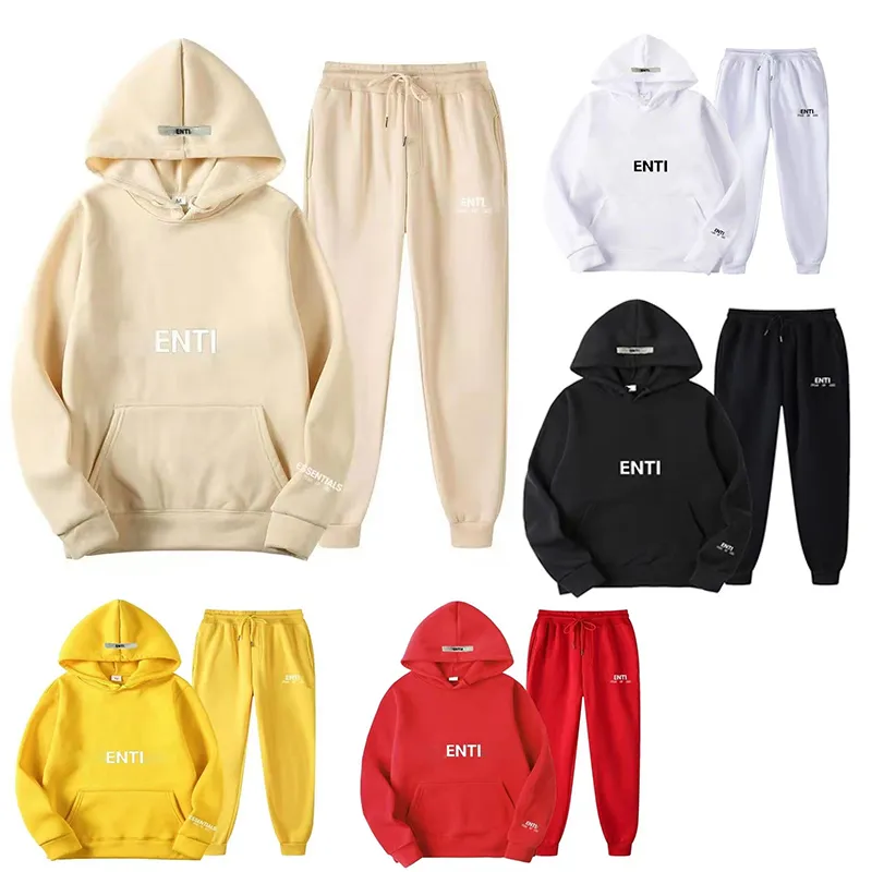 Designer Men's Sportswear Solid Color Letter Pattern Hoodie and Pants Warm Sportswear Women's Plush Hooded Sportswear