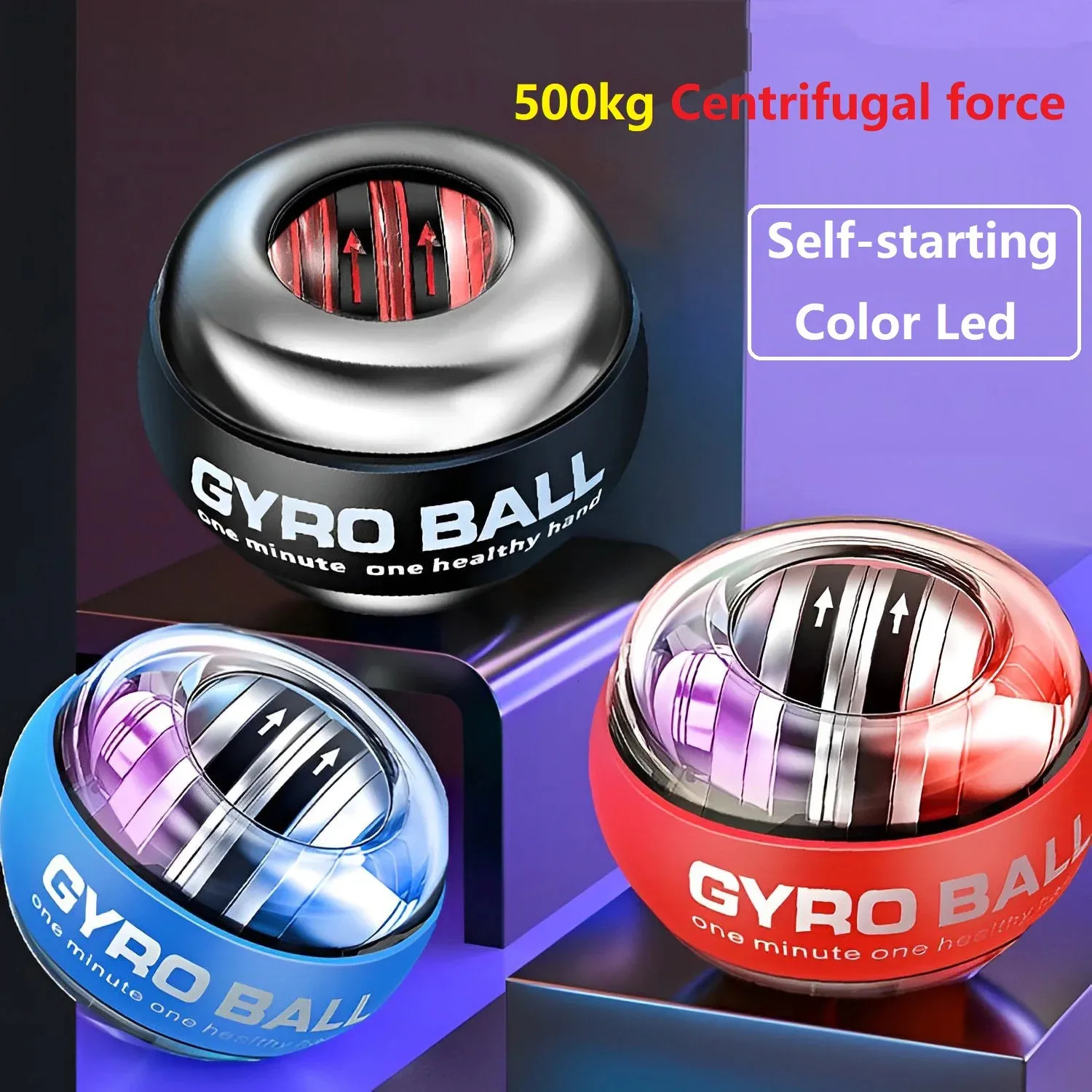 Power Wrists LED -handleden Power Ball Pull Rep Start Gyro Powerball Gym Home Arm Hand Muscle Force Trainer Träningsutrustning 231012