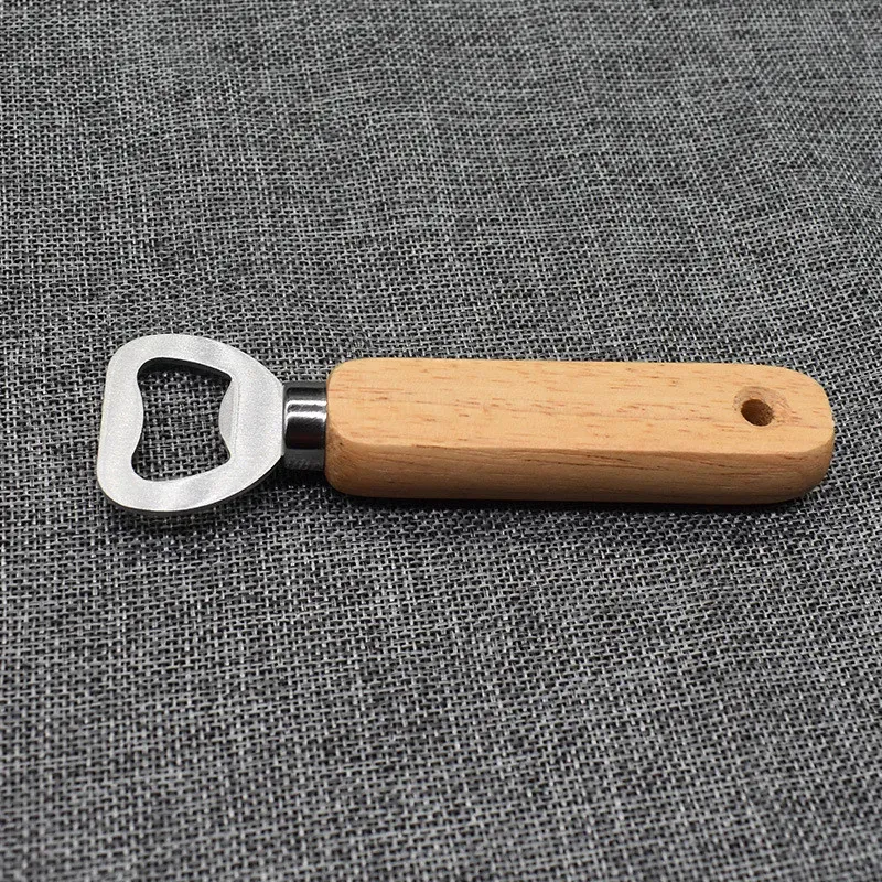 13.6cm Stainless Steel Corkscrew Handheld Wooden Handle Beer Opener High Quality Bottle Opener Gift Home Kitchen Tools