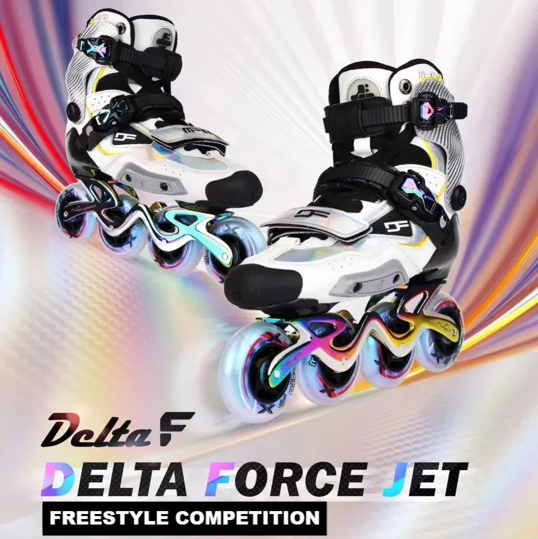 Inline Roller Skates Jet Kekuatan Delta Mikro Force 2 FSK Freestyle Profesional Sepatu Roda Dalam Karbon Dengan Desain Cermin Laser 231012