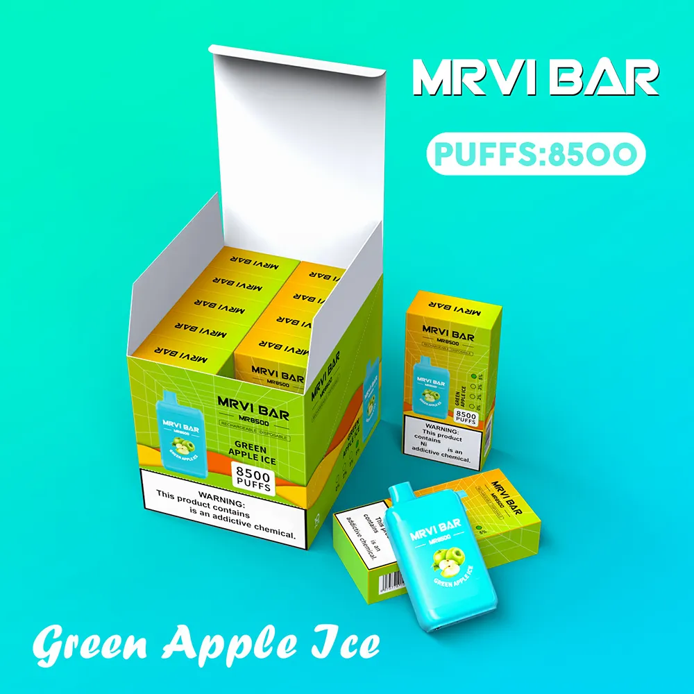 Original MRVI BAR 8500 PUFFS Disponible Vape Mesh Coil E Cigaretter 15 ml POD Type-C Port uppladdningsbart batteri mot Randm Tornado 9K 12K Förångare