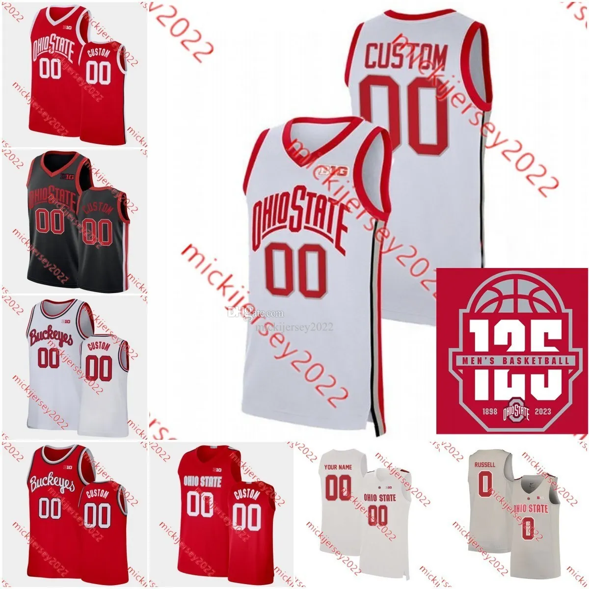 Maillot de basket-ball de l'État de l'Ohio Taison Chatman Devin Royal Scotty Middleton Evan Mahaffey Austin Parks Jamison Battle Dale Bonner Maillots personnalisés des Buckeyes de l'État de l'Ohio