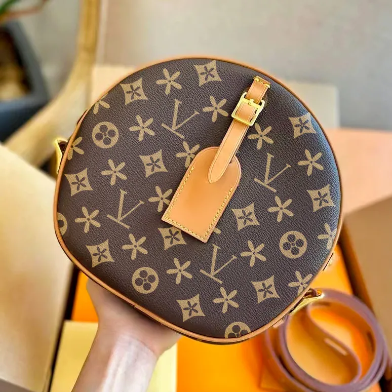 2SSETITE BOITE 둥근 클러치 여행 가방 여성 M45647 Chapeau Boite Cross Body Bags 남자 고급 디자이너 토트 핸드백 정품 가죽 포처 어깨 호보 가방