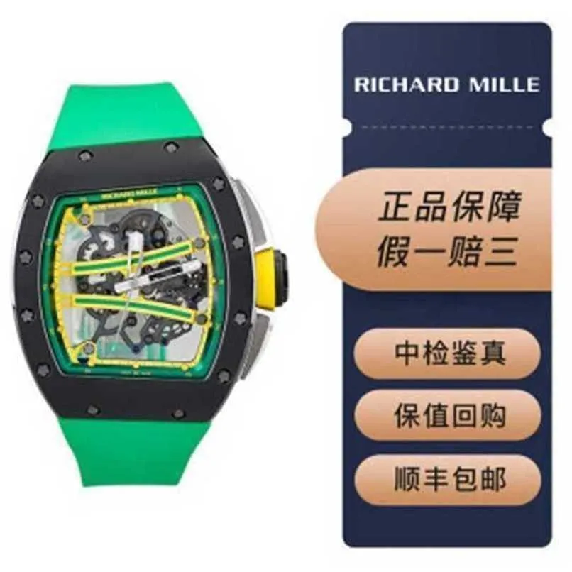 Richarmill Automatyczne zegarki mechaniczne zegarki Szwajcarskie zegarek luksusowe zegarek zegarek męski zegarek RM61-01 John Blake Green Runway Comp Wn-Hu7b
