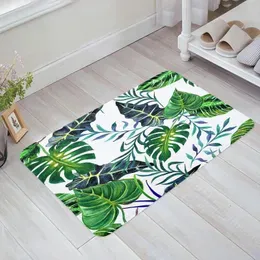 Carpets Tropical Leaves Palm Green Plants Hawaii Kitchen Floor Mat Living Room Decor Carpet Home Entrance Doormat Anti Slip Rug