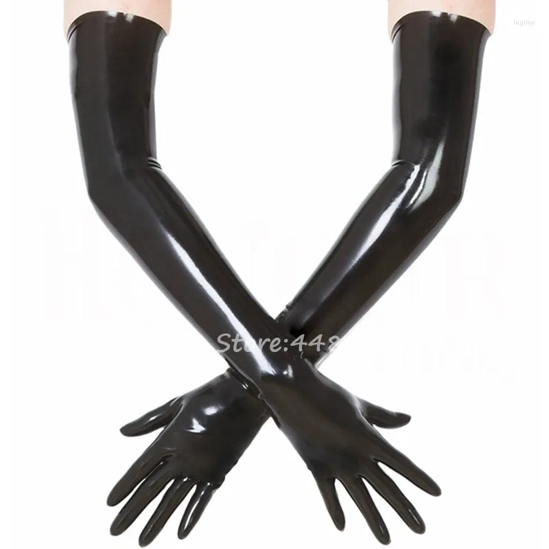 Gants en caoutchouc Latex unisexe, fournitures de fête, moulés noirs, sans couture, longueur d'épaule, longs vêtements fétiches, Costumes de Cosplay pour femmes