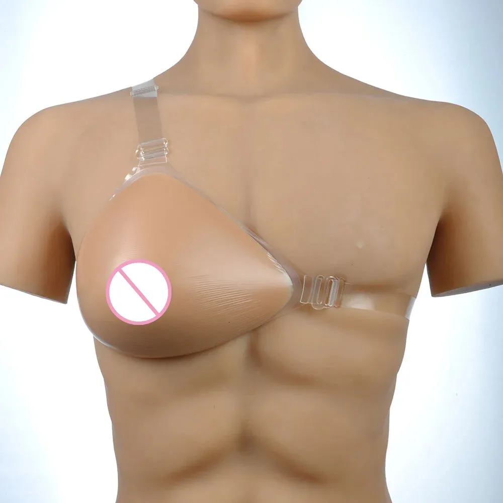 Cuscinetto per il seno Tracolla Protesi per il seno Cuscinetto per il seno  in silicone realistico Tetta finta per reggiseno mastectomia Donne Cancro