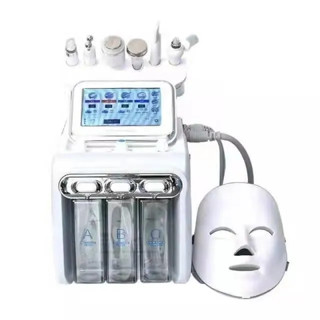 2023 Wholesale Price Portable 7 in 1 hydro dermabrasion machine facial with led mask beauty facial rejuvenation machine led mask home salon use