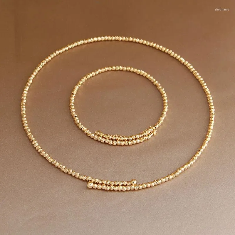 Bracelet vue multicouche perles métalliques Bracelets ouverts pour femmes marque de mode bijoux élégant plaqué or Bracelets accessoires