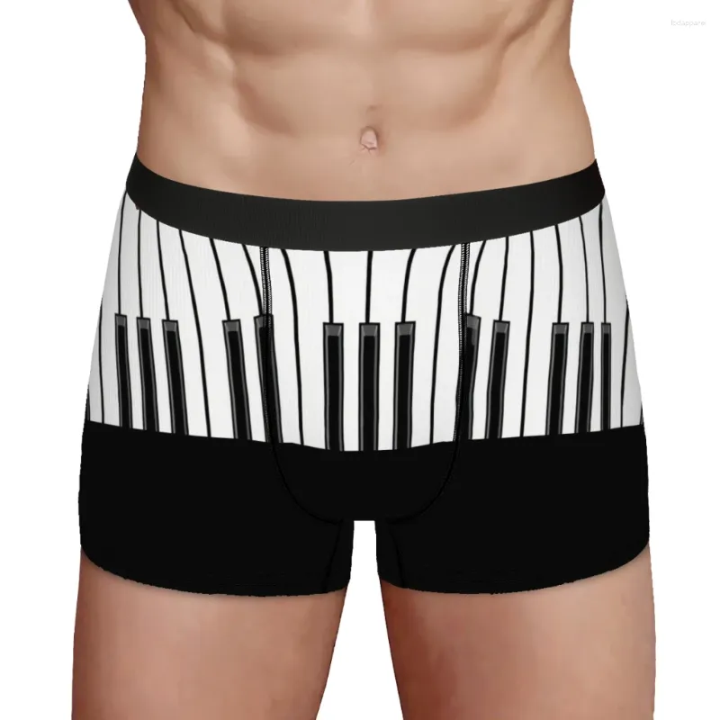 Breathable Ebony Ivory Music Notes Boxer Printed Boxer Briefs For