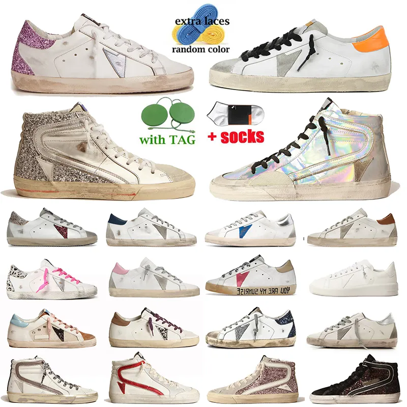 New release Italy Brand Designer Casual Shoes Luxury Fashion Women Ball Star Platform Sneakers Superstars Dirty Shoe Classic White Do-old Flat Trainers Loafers