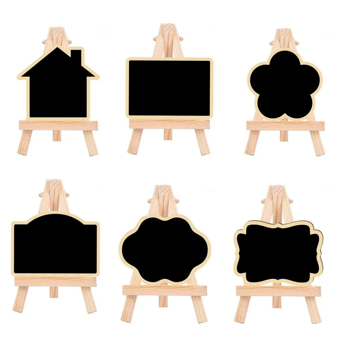 Decoração de festa Decoração de festa Pequeno quadro de madeira sinais com suporte de cavalete Mini quadro-negro para cartões de comida Números de mesa Brunch D DHPXJ