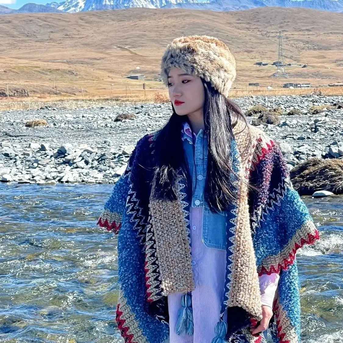 Thick Sweater Shawl Womens Bohemian Midlength Shawl Coat, Thick From Niao05, 