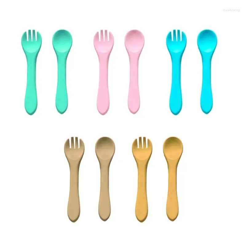 DHgate.com:Silicone Baby Utensils Fork and Spoon, Durable Feeding Set ...