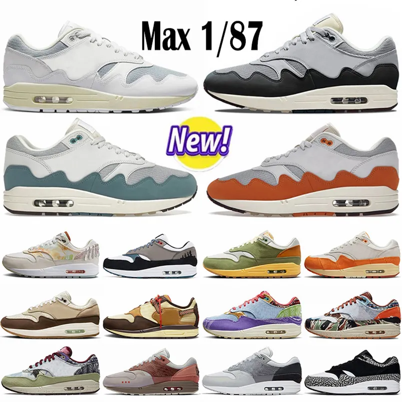 Maxes 1 87 Running Shoes Women Women Airs Sean Wotherspoon Patta Waves Noise Aqua Monarch Baroque Brown Anniversary Red Red Trainer Sneaker Vapores Maxes Maxes