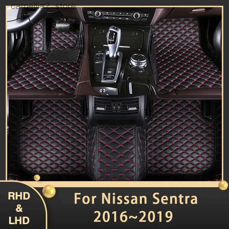 Tapetes de chão Tapetes de carro para Nissan Sentra B17 2016 2017 2018 2019 Personalizado Auto Almofadas de pé Tapete de couro Acessórios interiores Q231012