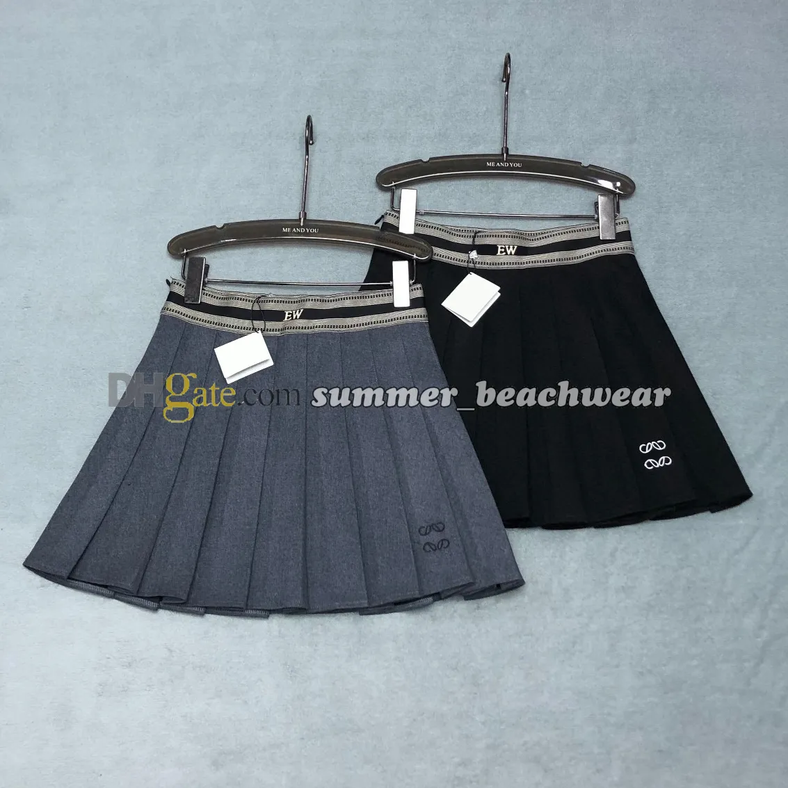 Designer Embroidered Mini Pleated Tennis Skirt With Letters
