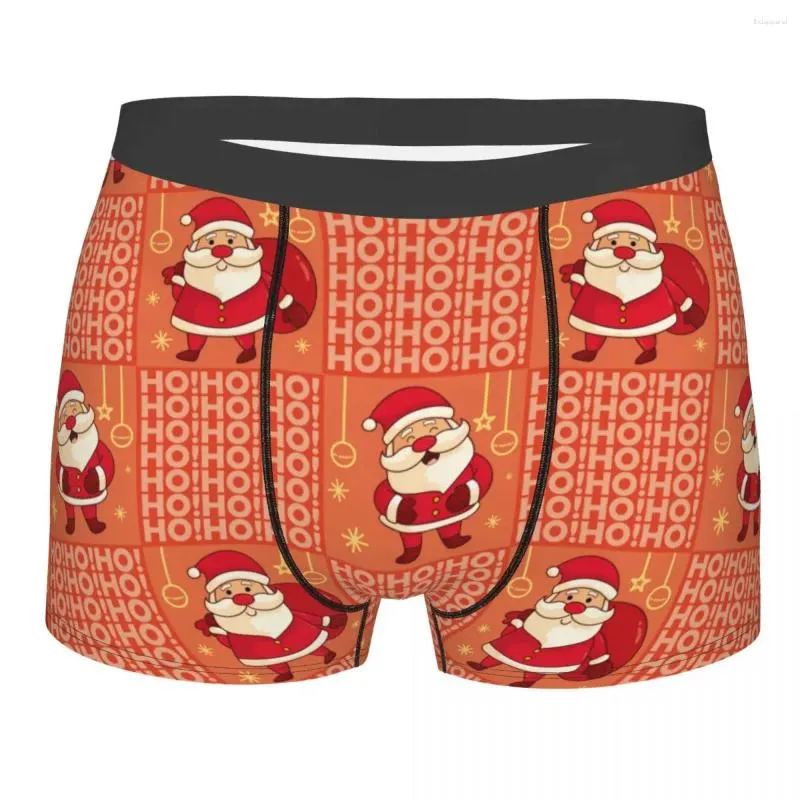 Mens Sexy Painted Christmas Santa Claus Costume Boxer Shorts Funny Underwear