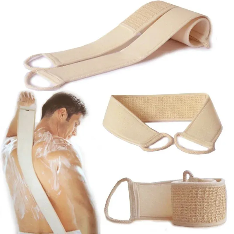 Escovas de banho Esponjas Purificadores 1 PC Unissex Suave Cuidados com a Pele Esfoliante Bucha Esponja Back Strap Banho Chuveiro Massagem Corporal Spa Limpeza Escova Esfregão lavagem corporal 231012