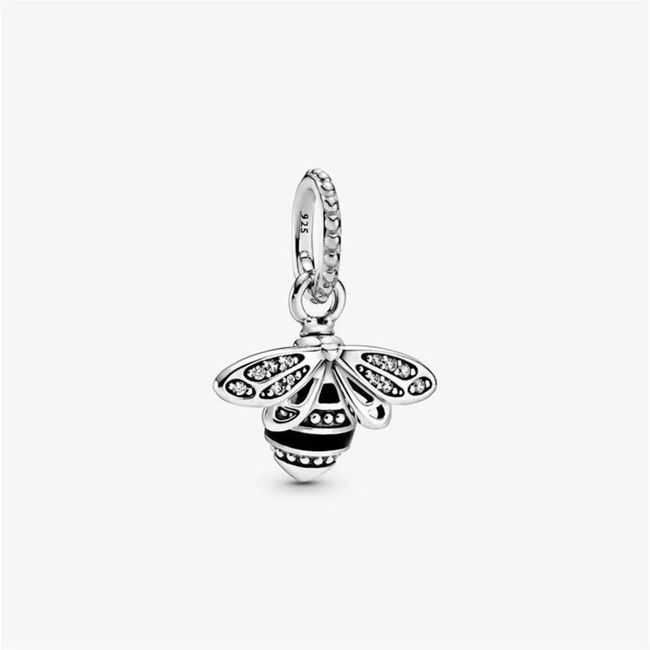 Ny ankomst 100% 925 Sterling Silver Sparkling Queen Bee Pendant Fashion Jewelry Making for Women Gifts 2547