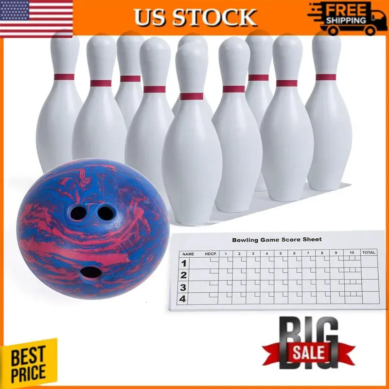 Bowling Pins 12 funtów Olahraga Zestaw bola karet pin plastik Unk Latihan Zestaw 66 kg 231012