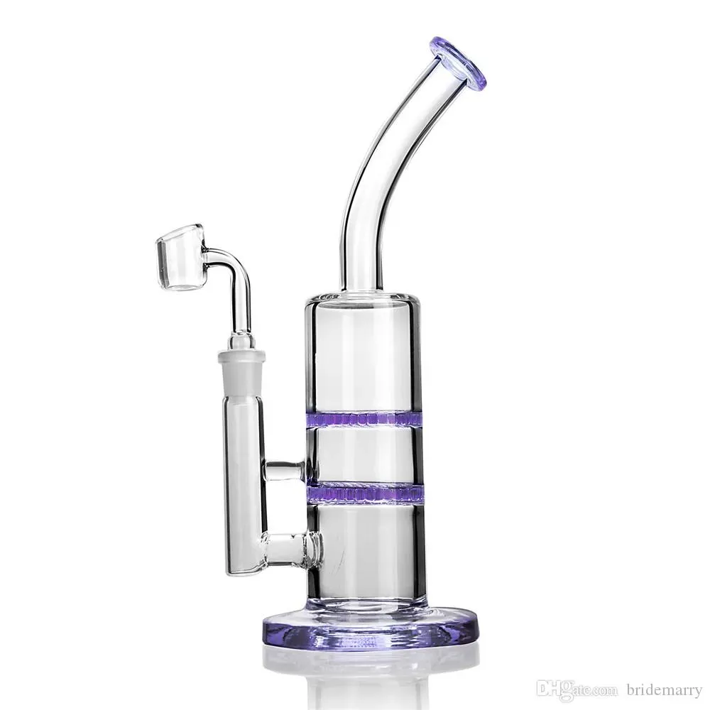 Стеклянные бонги Кальяны Двухслойные кальяны Fliter Dab Rigs Percolater Pipe Recycler Толстая основа 14 мм Banger