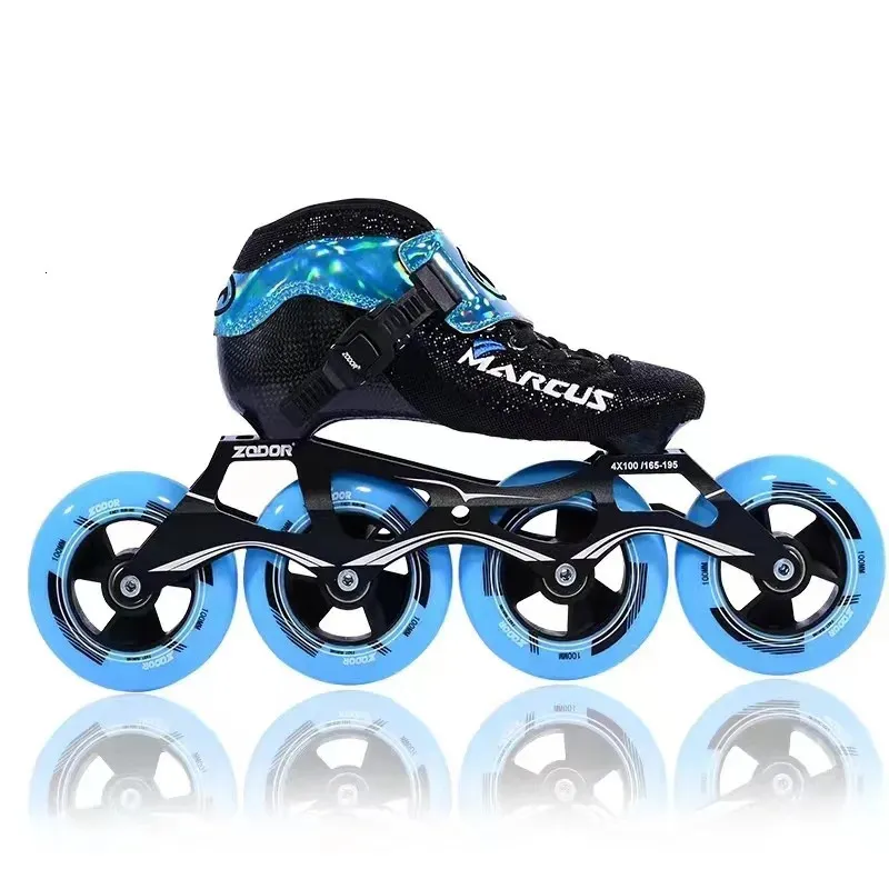 التزلج على الجليد المضمّن Zodor sepatu roda kecepatan merah muda biru abuabu keren untuk orang dewasa lakilaki perempuan balap jalanan skating 231012