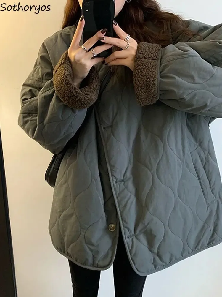 Women's Down Parka Retro Minimalist Pure All Match暖かい厚いデザインルーズベーシック冬の韓国スタイルスタイリッシュな因果的な古典学生231012