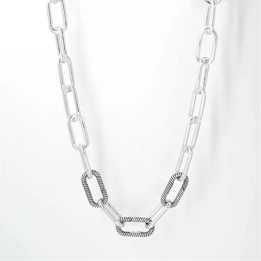 Цепочки из стерлингового серебра 925 пробы, ожерелье Me Link, змеиная цепочка с узором, круглая застежка, подходит для женщин, подвеска из бисера, подарок на вечеринку, модные ювелирные изделия2784