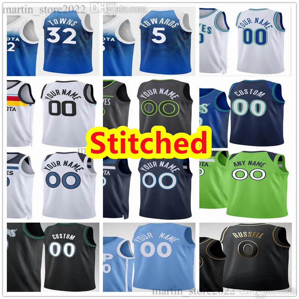 Stitched Basketball Jersey Anthony 5 Edwards Rudy 27 Gobert Karl-Anthony 32 Städer Mike 10 Conley Jaden McDaniels Naz 11 Reid Nickeil Alexander-Walker Kevin 21 Garnett