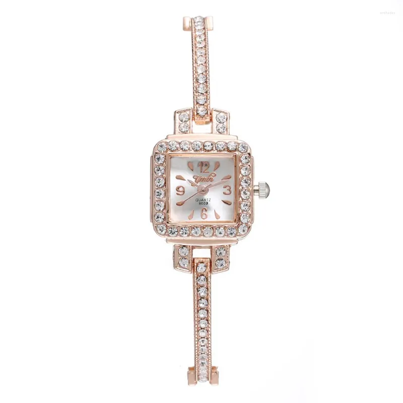 Relógios de pulso feminino liga individual relógio de quartzo completo diamante luxo mulheres relógios vestido festa decoração presentes 2023