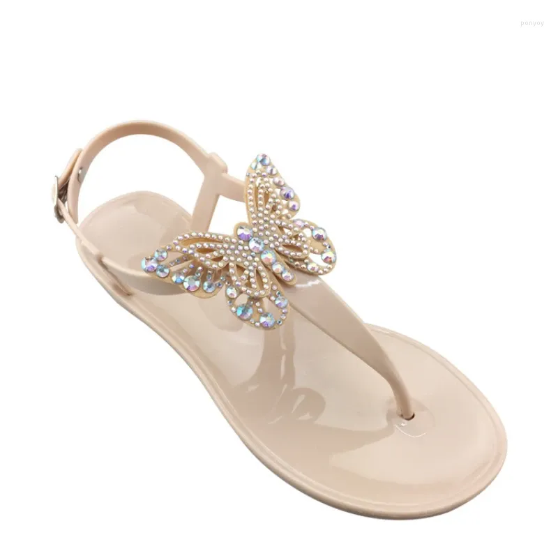 Sandales femme 2023 papillon cristal PVC extérieur Sandalias Zapatos De Mujer Tendencia
