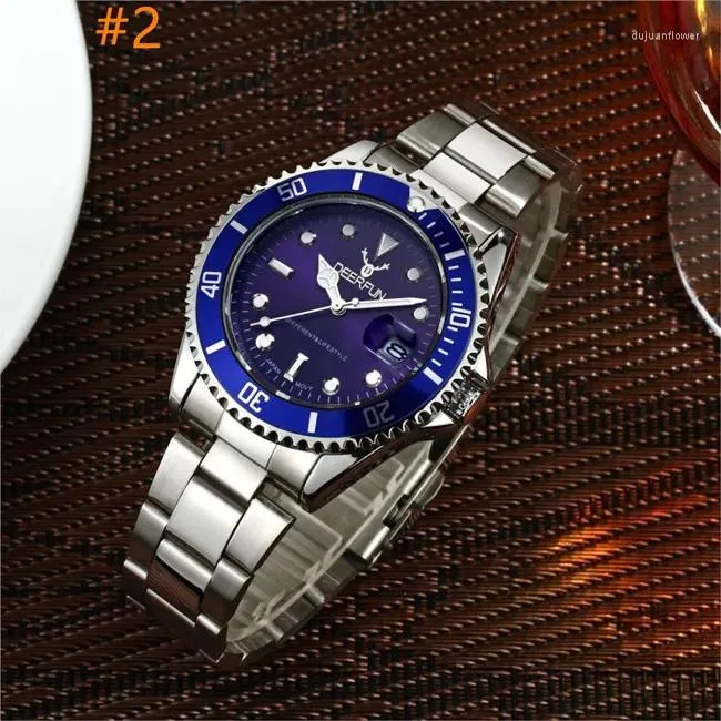 Deerfun Mens Luxury Diamond Stainless Steel Watch With Classic