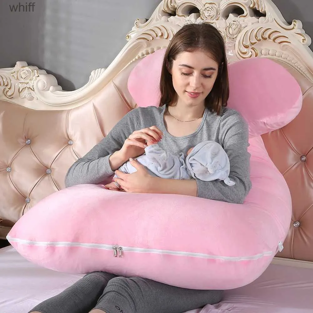 Poduszki macierzyńskie poduszkę w kształcie litery U kryształowy aksamitna poduszka do spania poduszka drzemka ciąża 231106