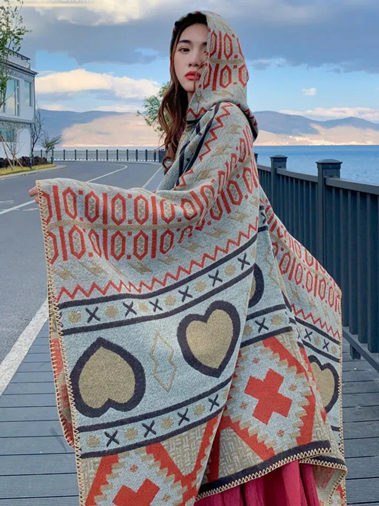 Women's hooded cheap scarf wrap