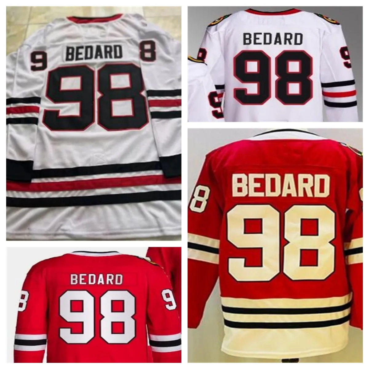 Hokey formaları Conner Bedard 98 Kırmızı Beyaz Dikişli Erkekler 29 Marc-Andre Fleury Clark Griswold Jersey 2023