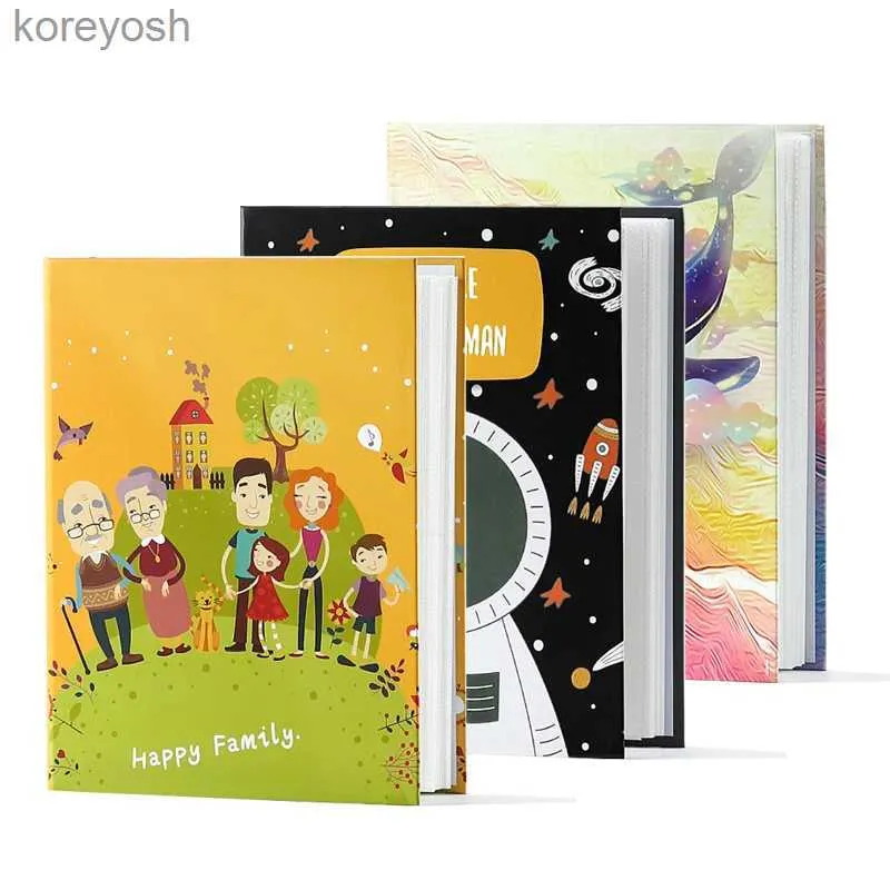 Albums Books 6-inch Photo Albums 200Pcs Large Capacity Foldout Family Photo Album Children Growth Album Plastic Sealed Photo AlbumL231012