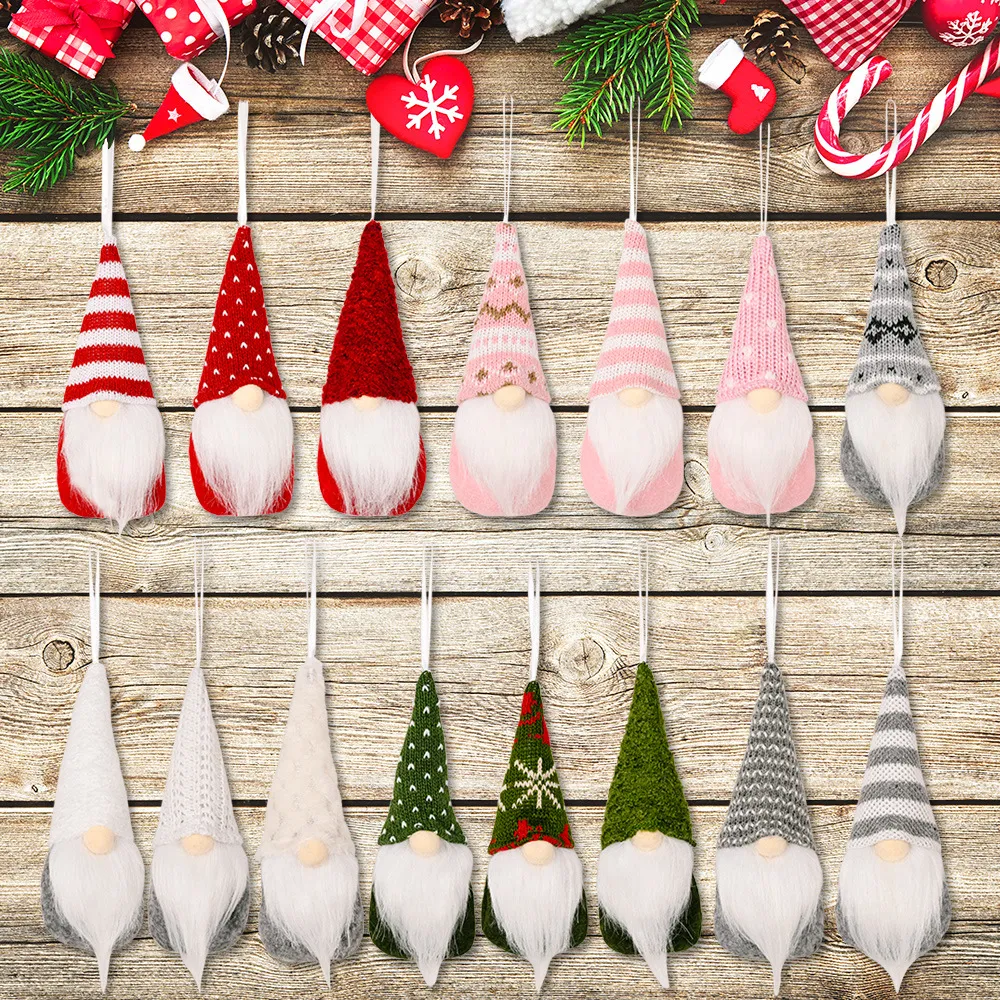 Kerst handgemaakte Zweedse kabouter Scandinavische Tomte Santa Nisse Nordic pluche elf speelgoed tafelornament kerstboomversieringen