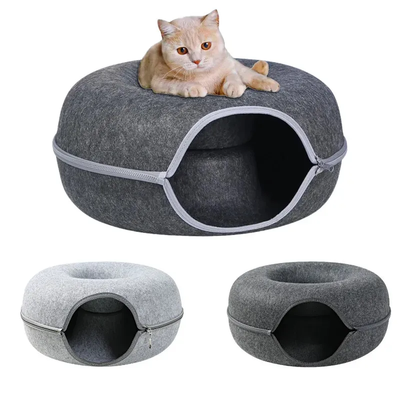 Kattenbedden Meubels Donut Kattenbed Huisdier Kat Tunnel Interactief spelspeelgoed Kattenbed Tweeërlei gebruik Binnenspeelgoed Kitten Sportartikelen Kattentrainingsspeelgoed Kattenhuis 231011