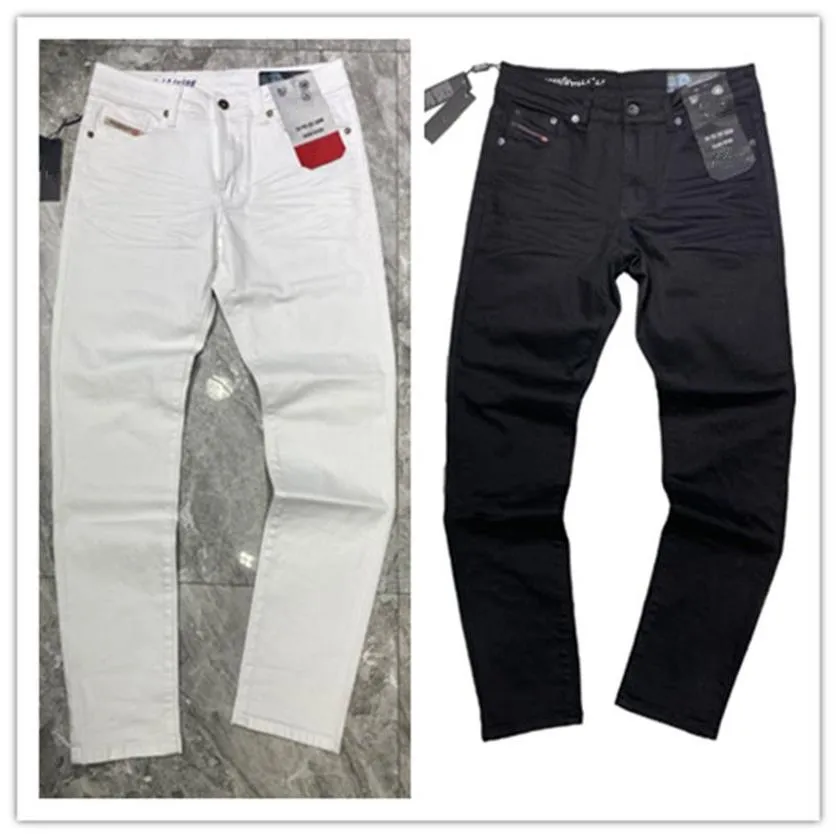 2022SS Jeans pour hommes Sacs de marque célèbres Lavé Designer Slim-jambe Jean Plaid Slim Léger Stretch Denim Skinny Teinture Noir Bleu C2678