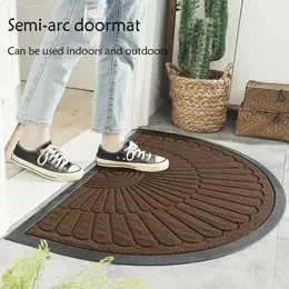 Carpets Retro Semi-Circular Anti-Slip Pad Doormat Bathroom Staircase Bedroom Rug Home Decoration Accessories Black Gray Outdoor