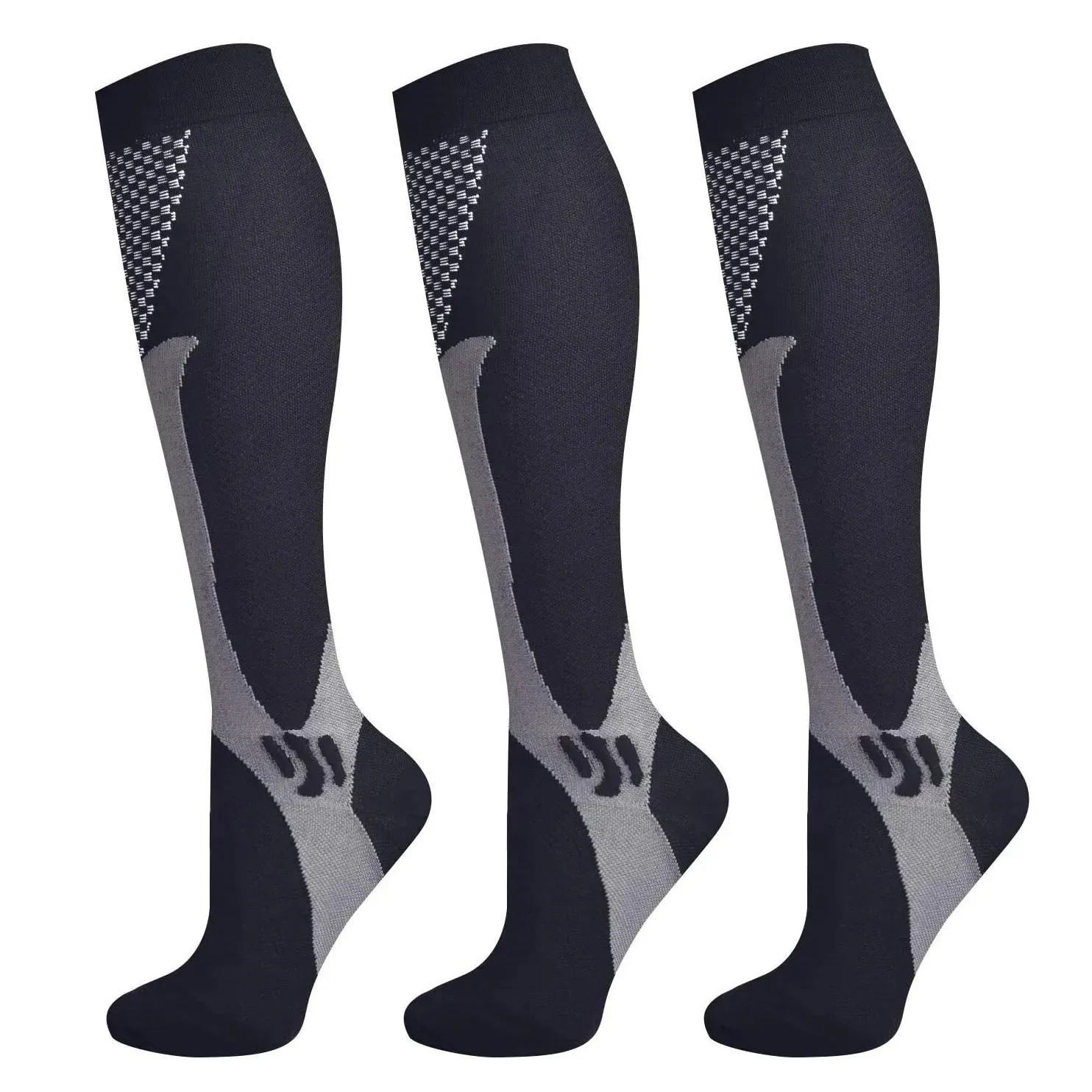 Chaussettes de sport 3 paires Brothock Compression pour femmes hommes 2030 mmHg Bas d'allaitement en nylon athlétique confortables Sport Running 231011