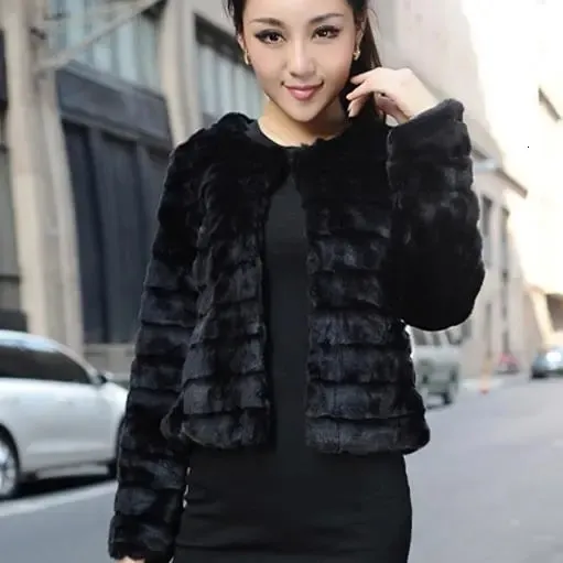 Women s Fur Faux Fur Winter Vintage Fur Coat Womens Short Trench Faux Fur Jacket Hairy Overcoat Artificial Fur Coat Women Faux Fur Coats 231012