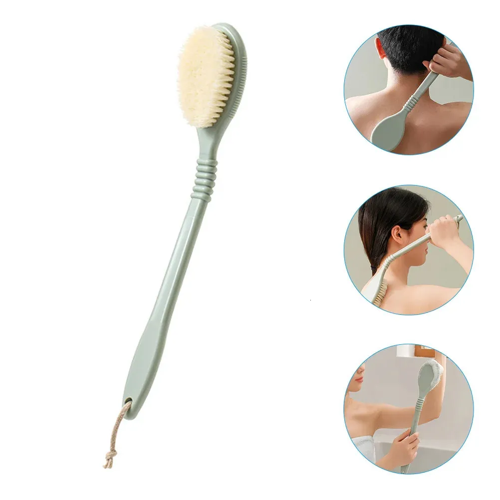 Brosses de bain Éponges Épurateurs Brosse de nettoyage à long manche Pliable Bain Corps Épurateur Éponge Douche arrière Exfoliant Lotion Applicateurs Votre 231012