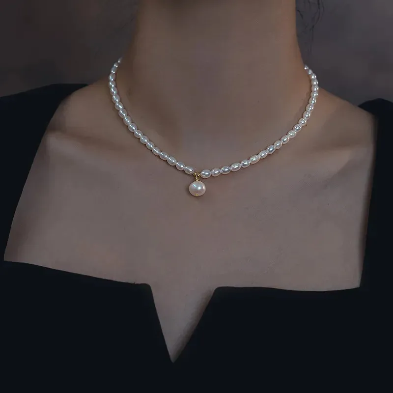 Hangertjeskettingen Collectie Natuurlijke Heldere Zoetwaterparel 14K Goud Gevuld Vrouwelijke Kettingen Ketting Sieraden Voor Vrouwen Moederdag Cadeaus 231012