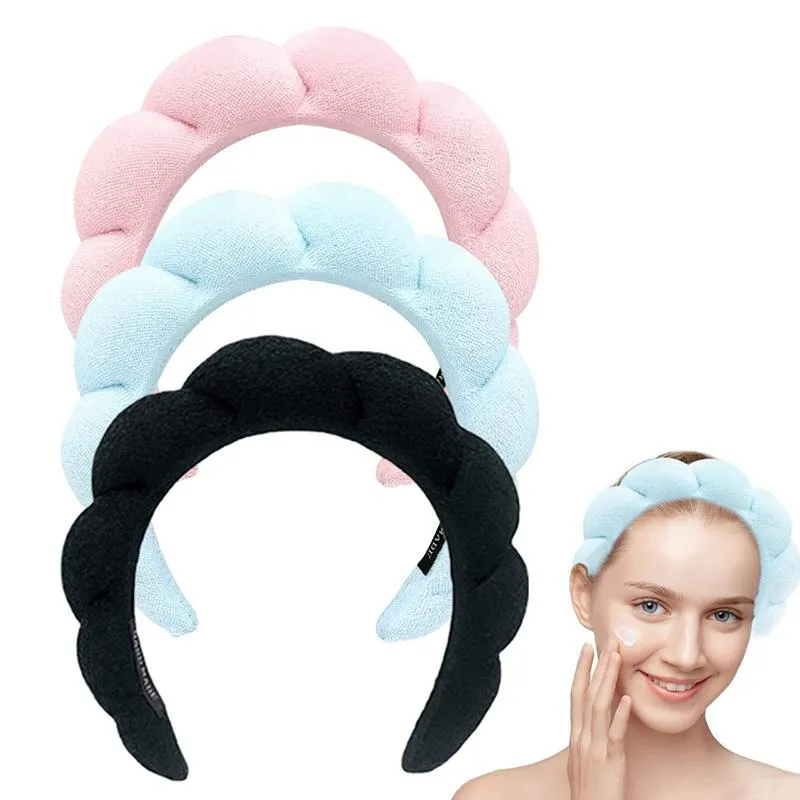 Headband for Women Sponge Spa Headbands Sponge Terry Towel Cloth Fabric Head Band for Washing Face Makeup Removal Yoga Shower Skincare, Head Wraps Hair Accessory